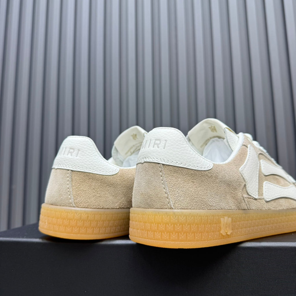 AMIRI Beige & White Bone-Detail Low-Top Sneakers