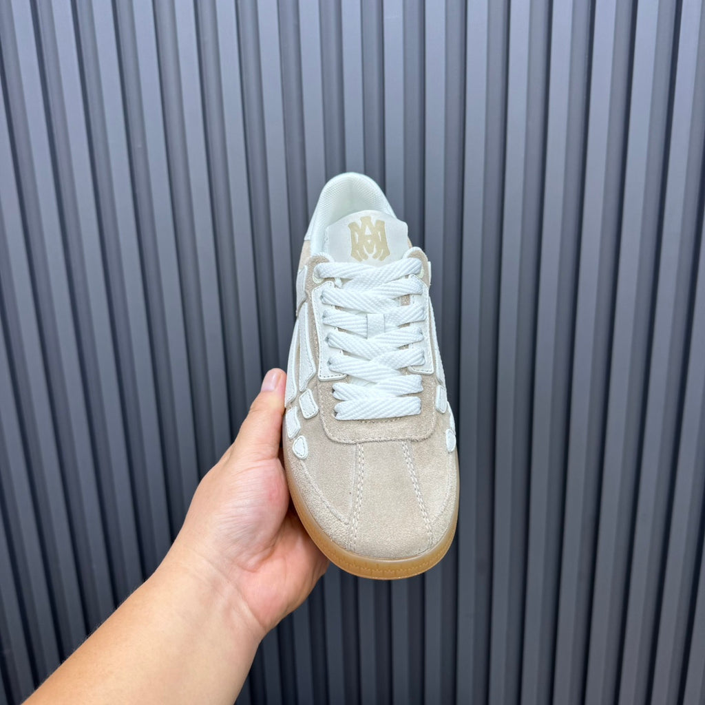 AMIRI Beige & White Bone-Detail Low-Top Sneakers