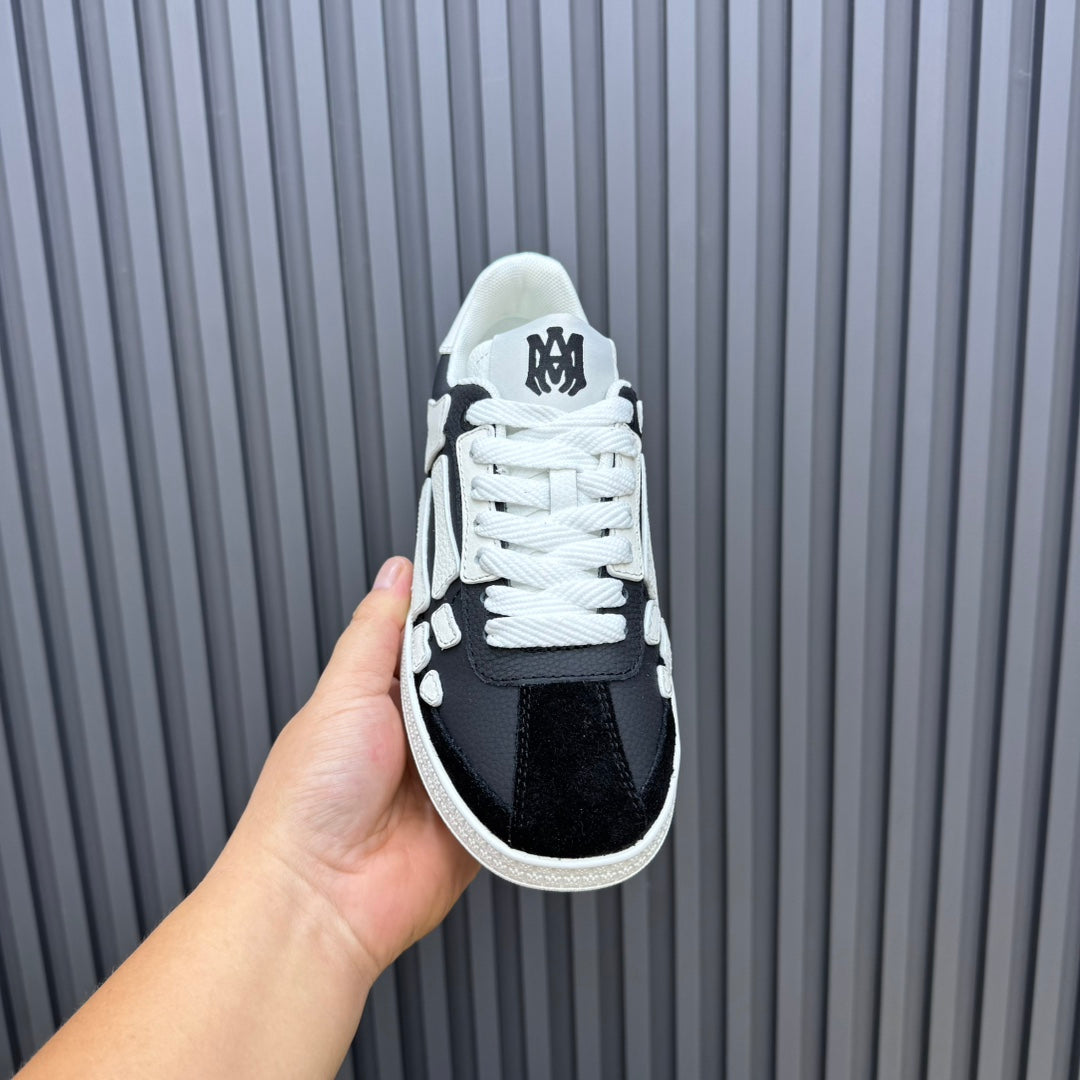 AMIRI Black & White Bone-Detail Low-Top Sneakers