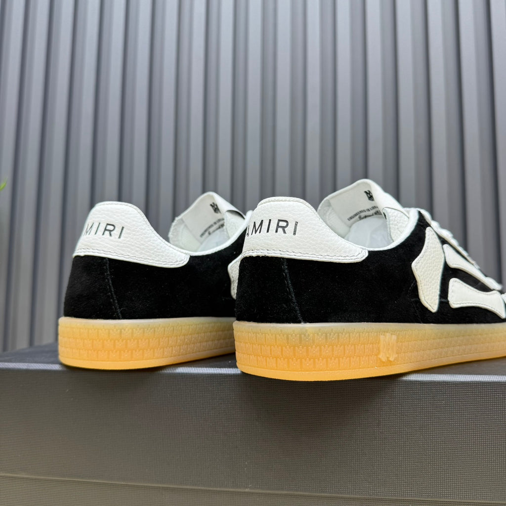 AMIRI Black & White Bone-Detail Gum-Sole Sneakers