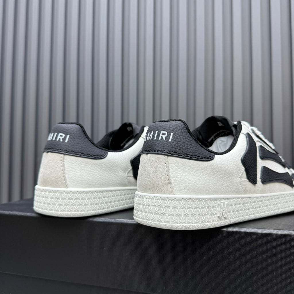AMIRI White & Black Bone-Detail Low-Top Sneakers