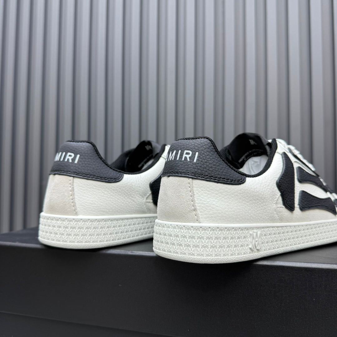 AMIRI White & Black Bone-Detail Low-Top Sneakers