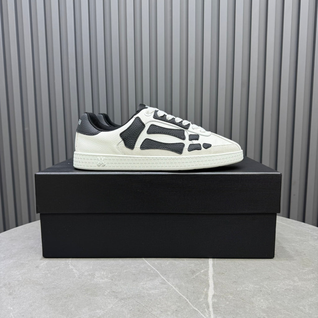 AMIRI White & Black Bone-Detail Low-Top Sneakers