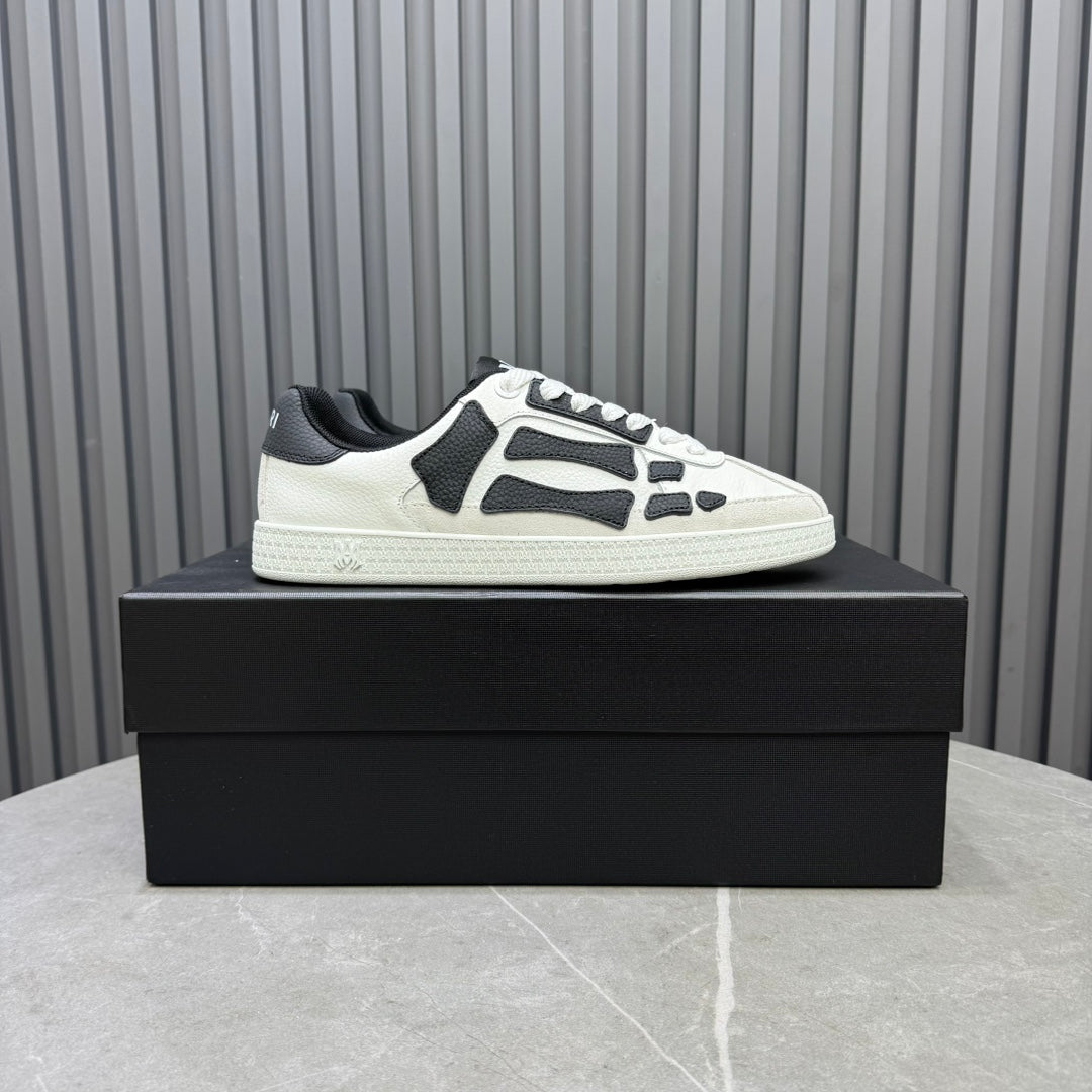 AMIRI White & Black Bone-Detail Low-Top Sneakers