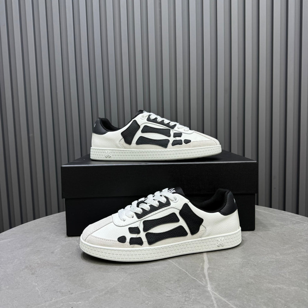 AMIRI White & Black Bone-Detail Low-Top Sneakers