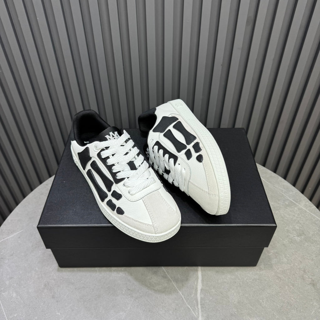 AMIRI White & Black Bone-Detail Low-Top Sneakers
