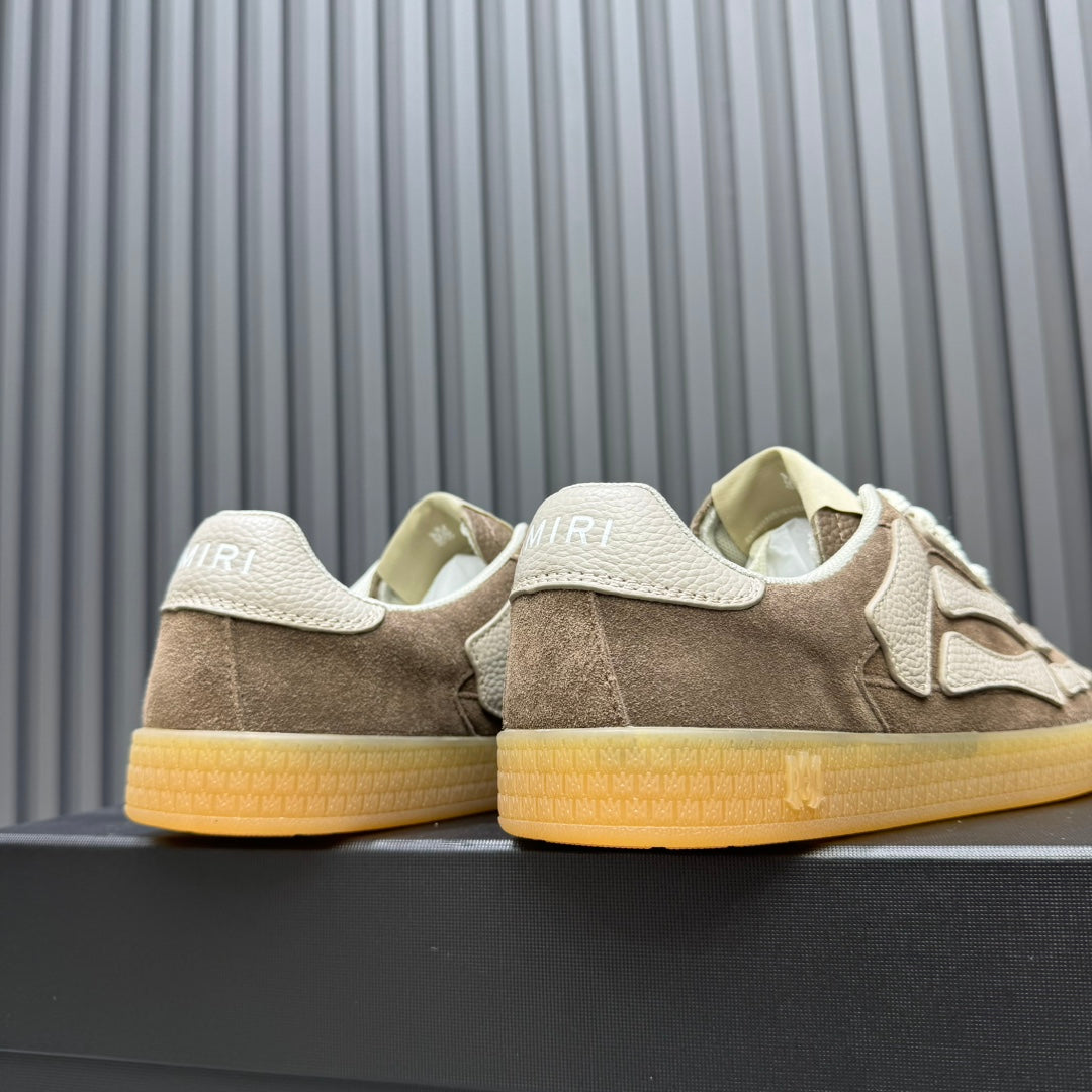 AMIRI Taupe & Cream Bone-Detail Low-Top Sneakers