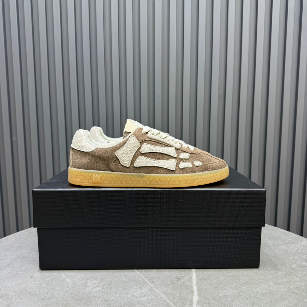 AMIRI Taupe & Cream Bone-Detail Low-Top Sneakers