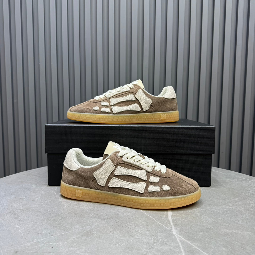AMIRI Taupe & Cream Bone-Detail Low-Top Sneakers