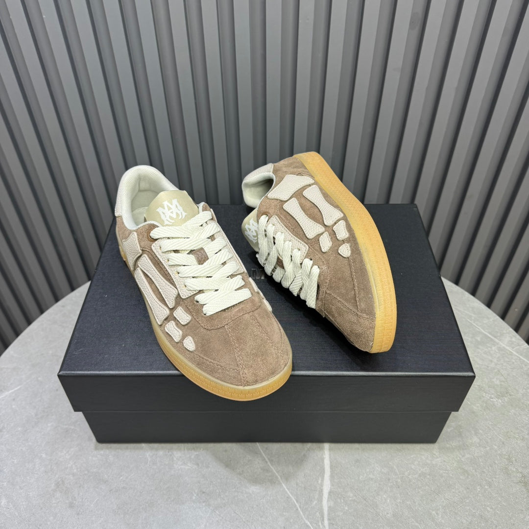 AMIRI Taupe & Cream Bone-Detail Low-Top Sneakers