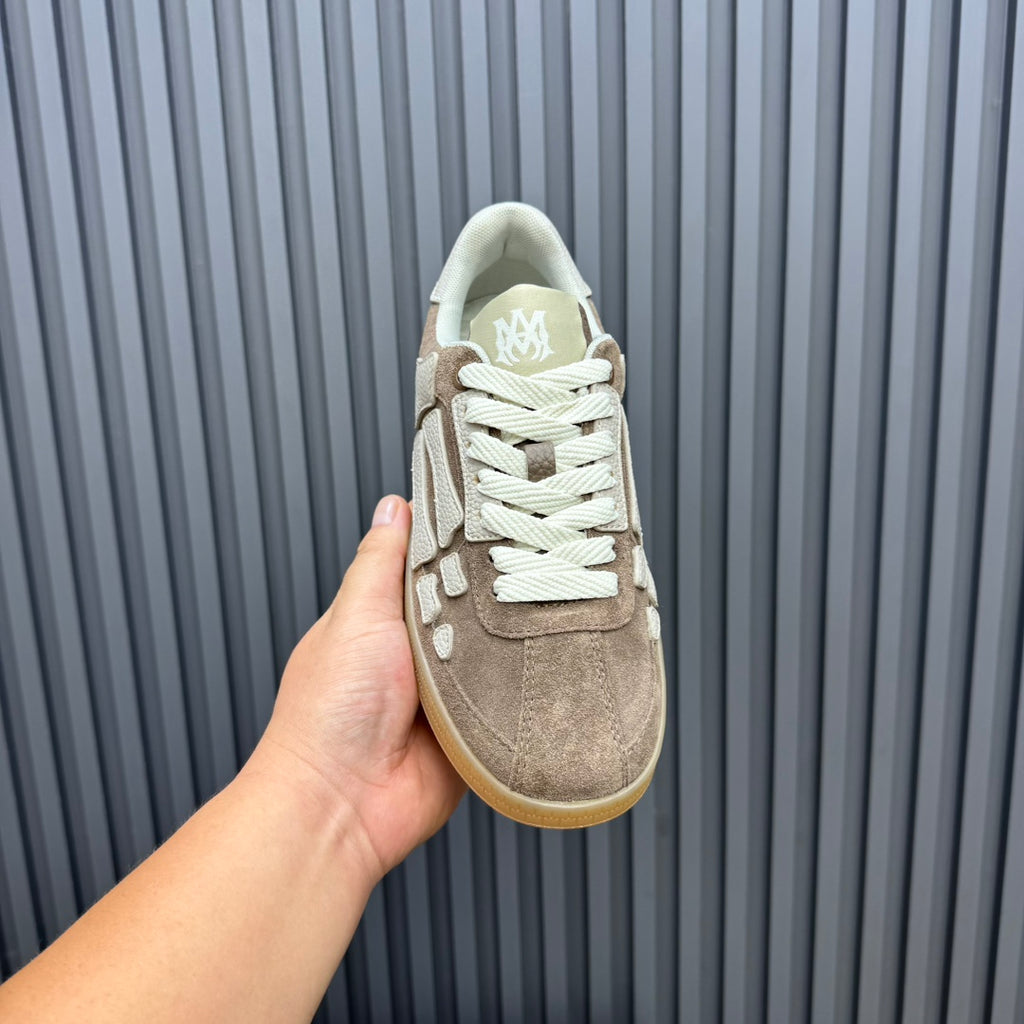 AMIRI Taupe & Cream Bone-Detail Low-Top Sneakers