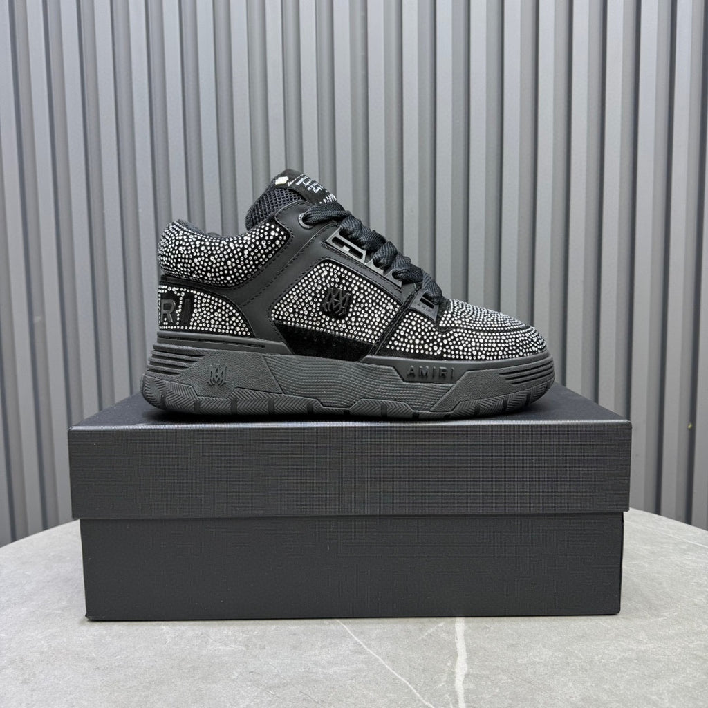 AMIRI Black Rhinestone-Detail Chunky Sneakers