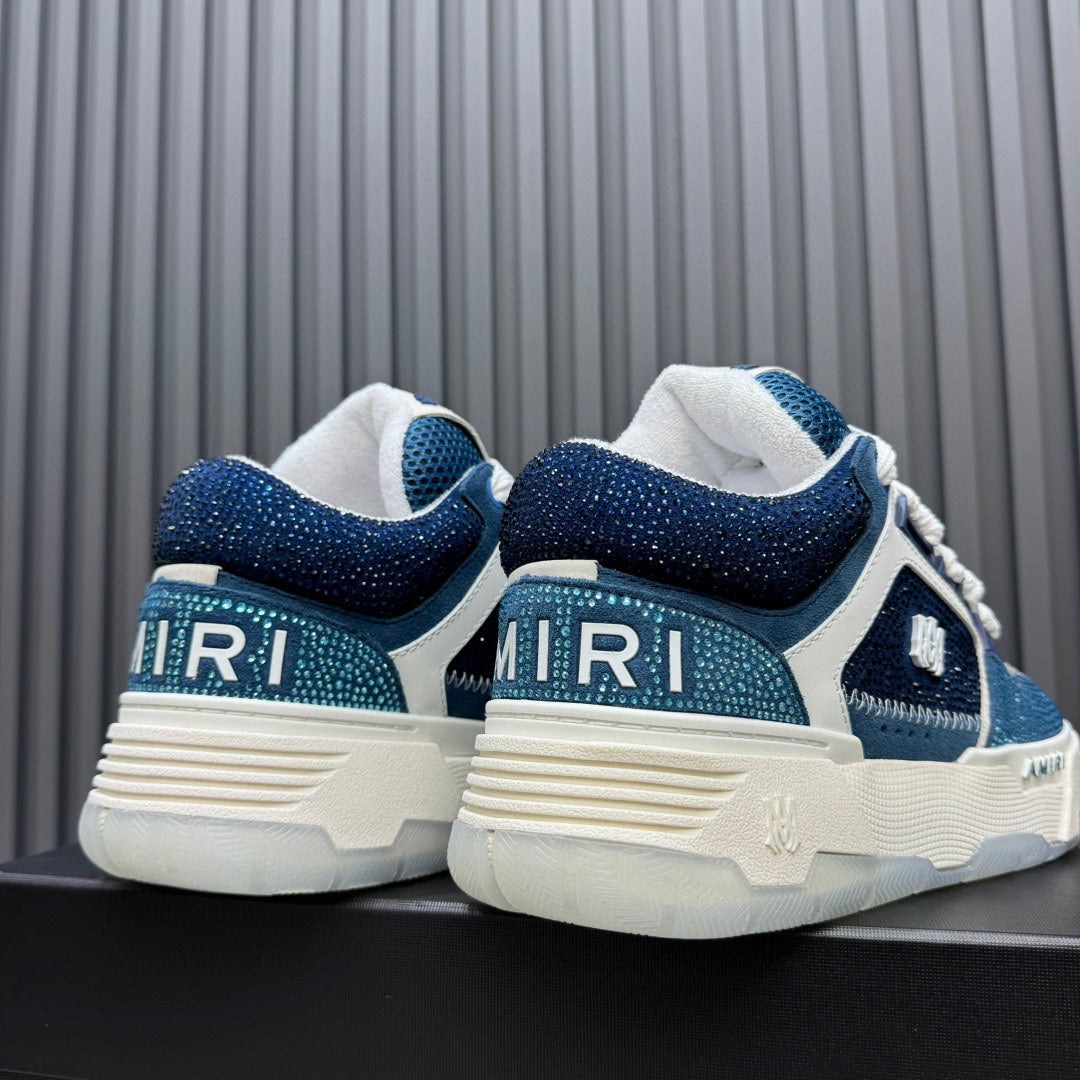 AMIRI Blue & White Rhinestone-Detail Chunky Sneakers