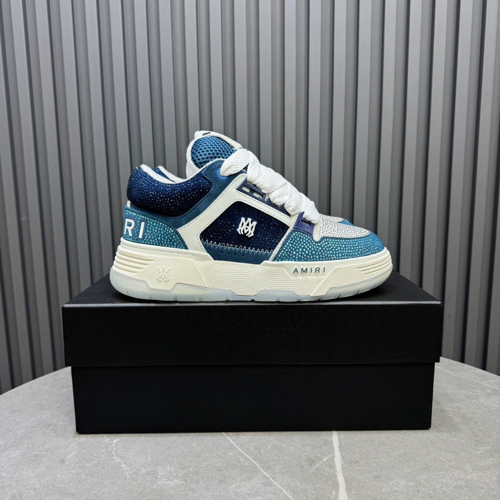 AMIRI Blue & White Rhinestone-Detail Chunky Sneakers