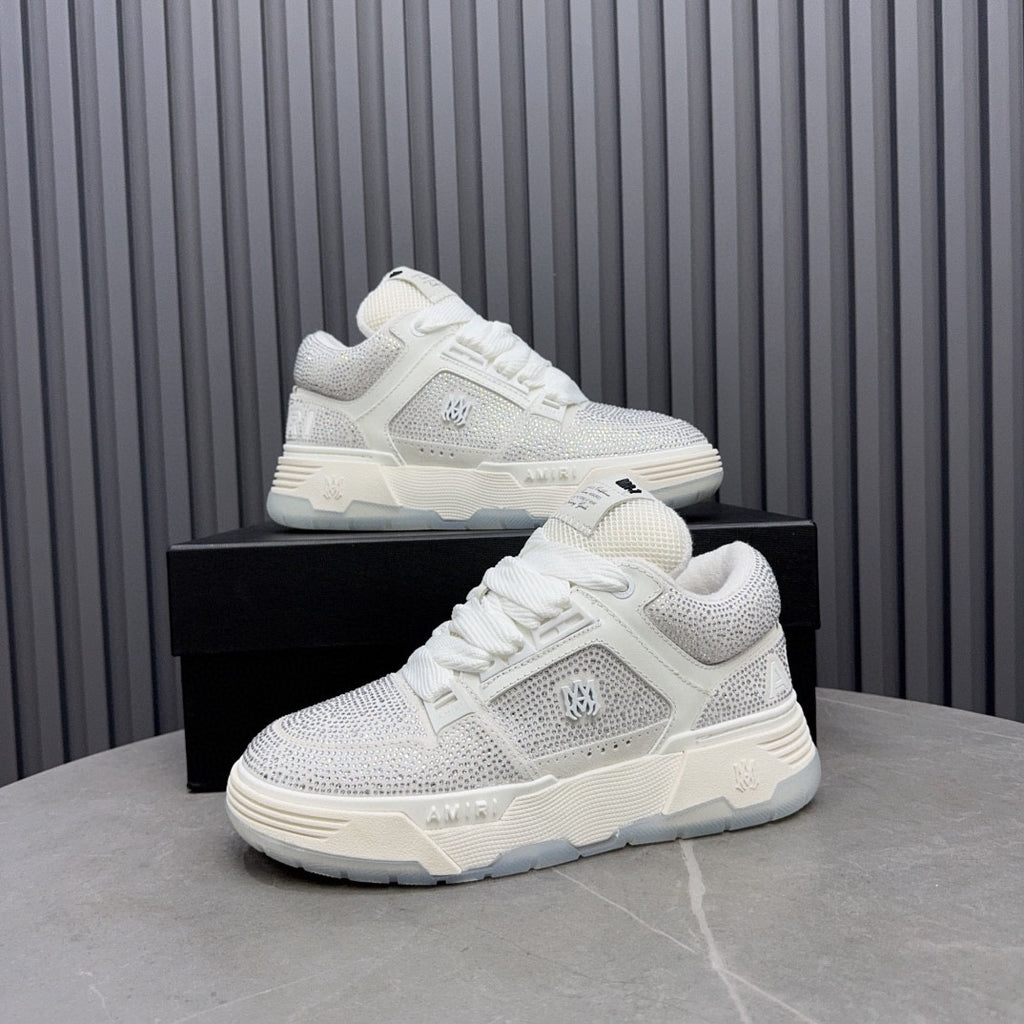 AMIRI White Rhinestone-Detail Chunky Sneakers