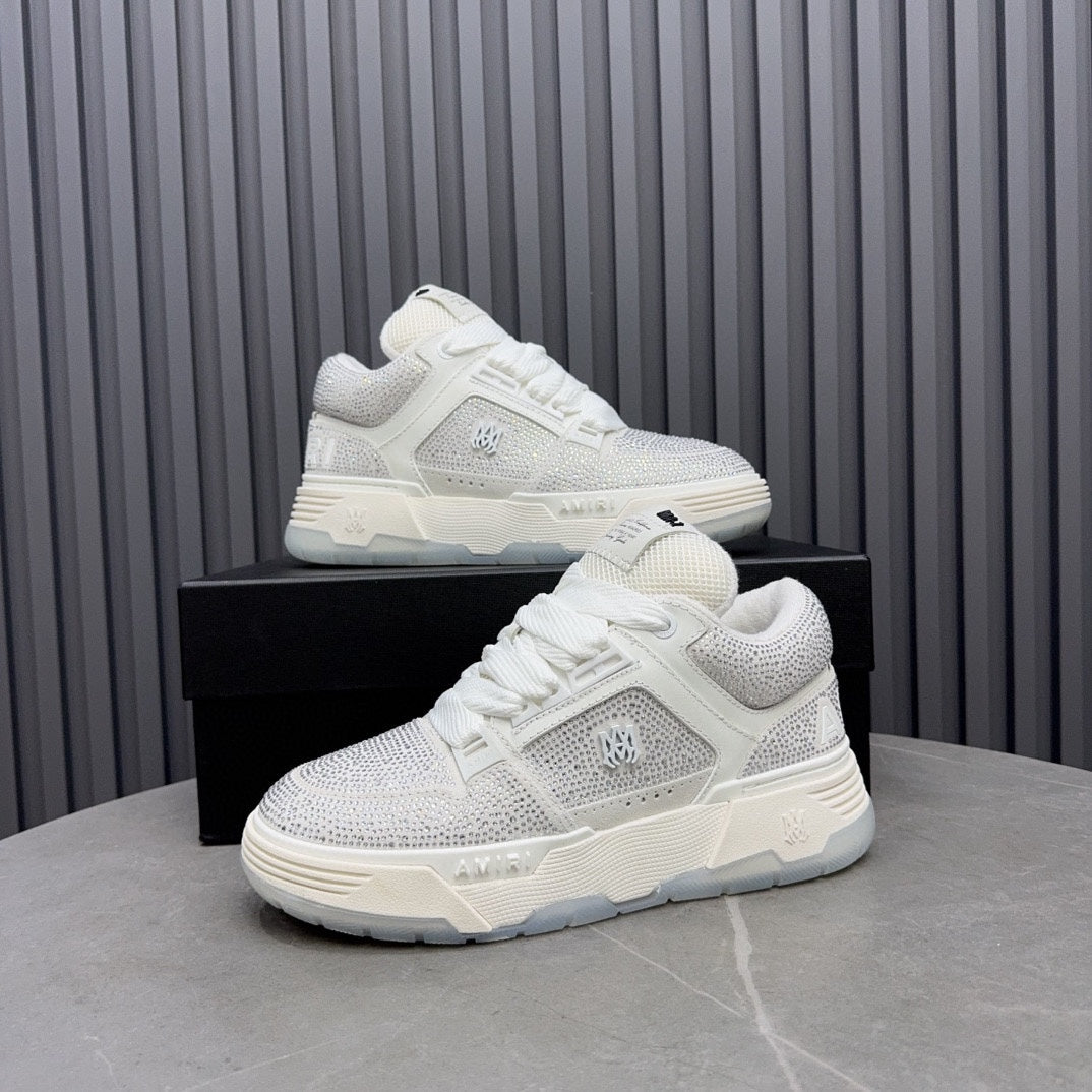 AMIRI White Rhinestone-Detail Chunky Sneakers