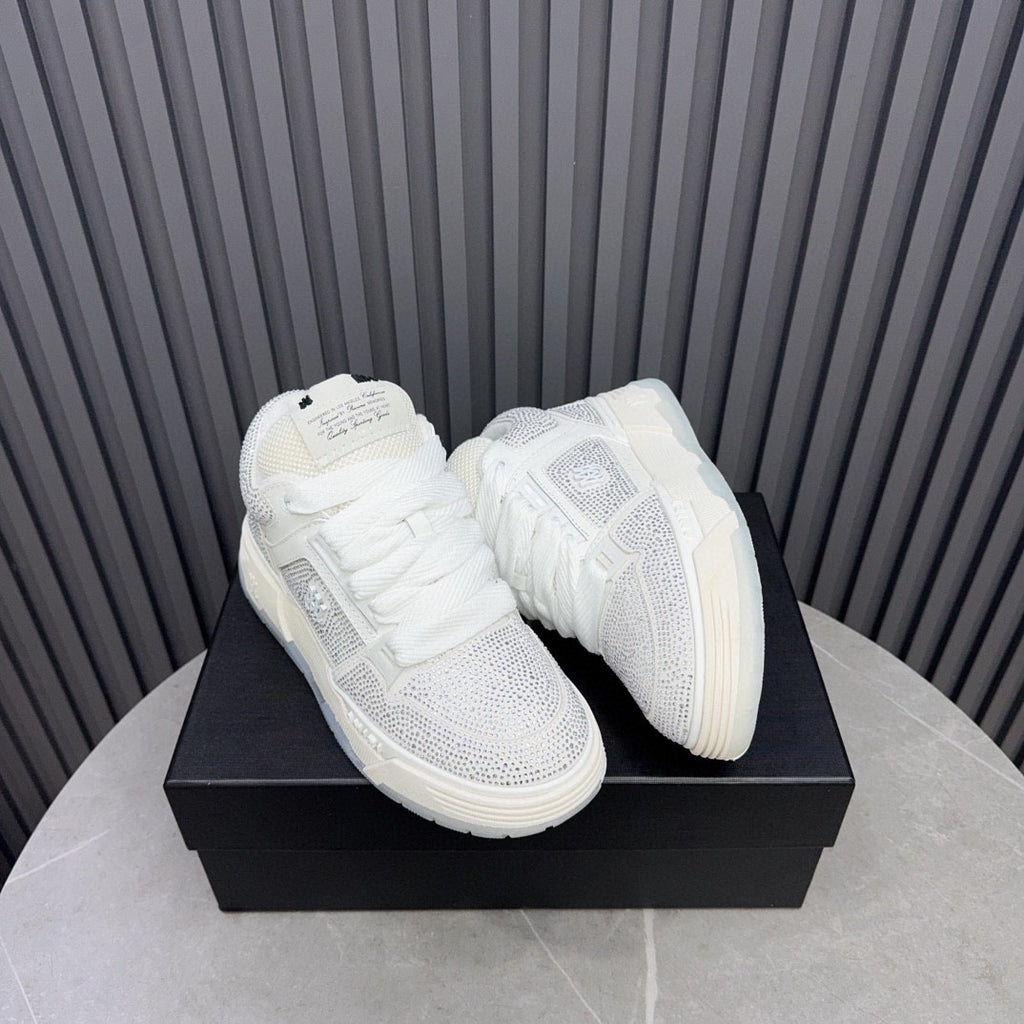 AMIRI White Rhinestone-Detail Chunky Sneakers