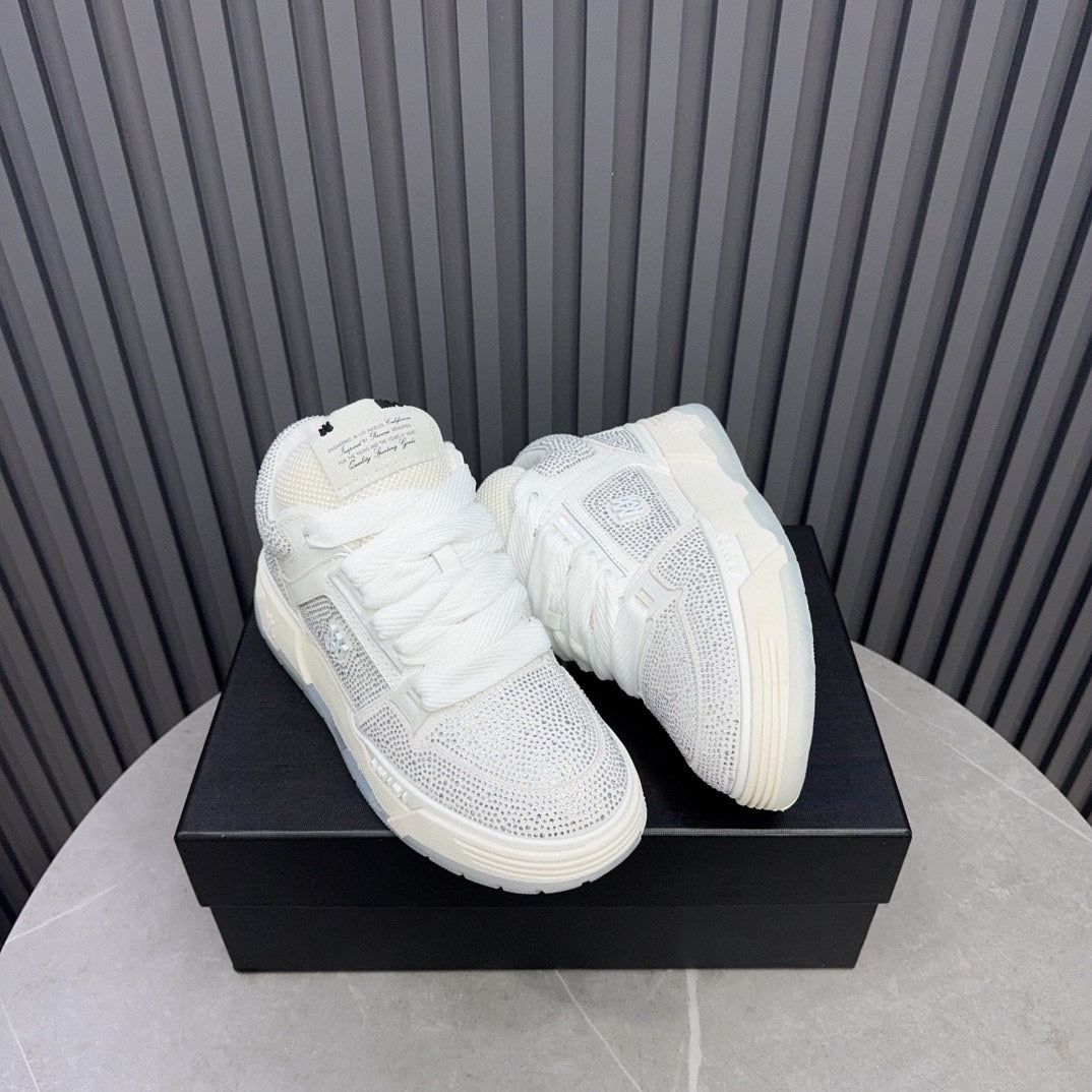 AMIRI White Rhinestone-Detail Chunky Sneakers