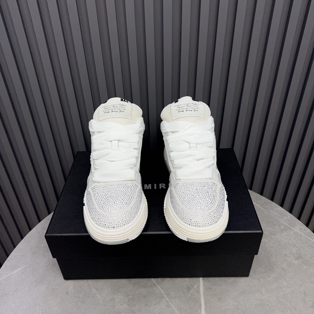 AMIRI White Rhinestone-Detail Chunky Sneakers