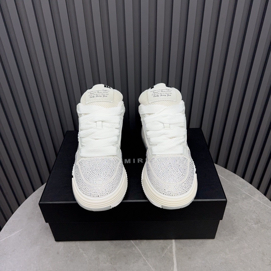 AMIRI White Rhinestone-Detail Chunky Sneakers