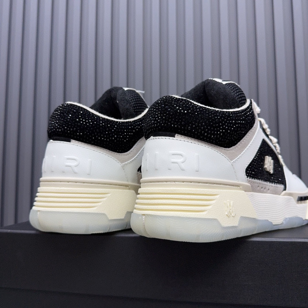 AMIRI Black & White Rhinestone-Detail Chunky Sneakers