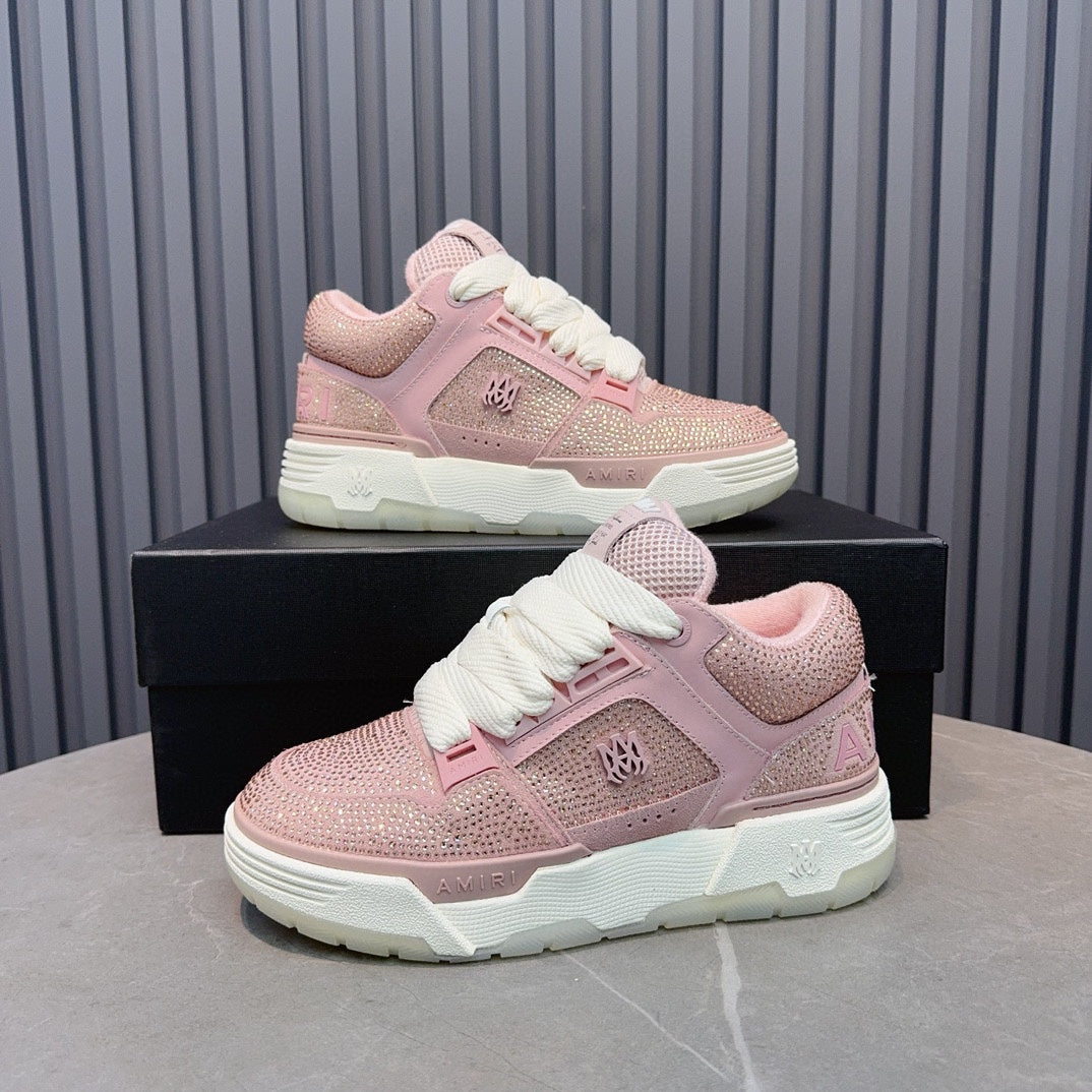 AMIRI Pink Rhinestone-Detail Chunky Sneakers