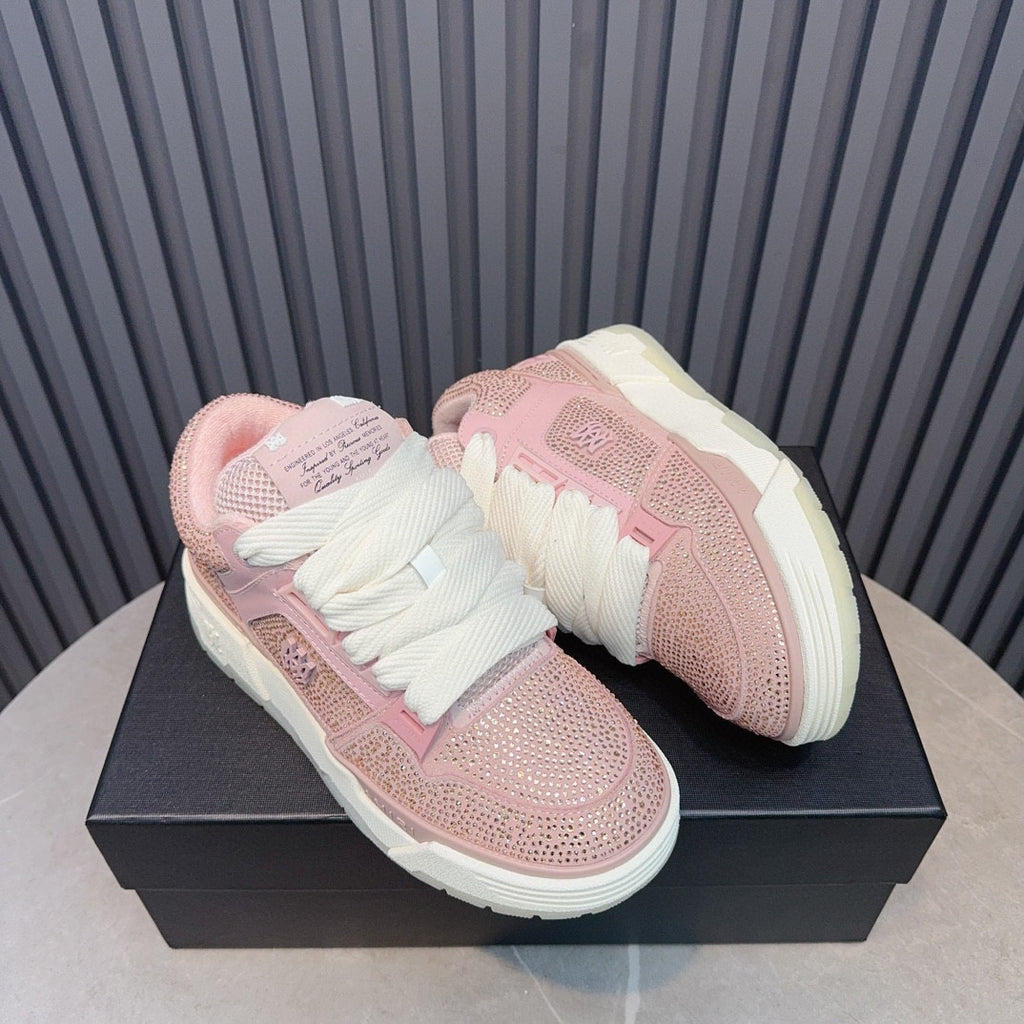 AMIRI Pink Rhinestone-Detail Chunky Sneakers