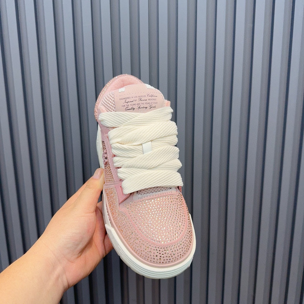 AMIRI Pink Rhinestone-Detail Chunky Sneakers