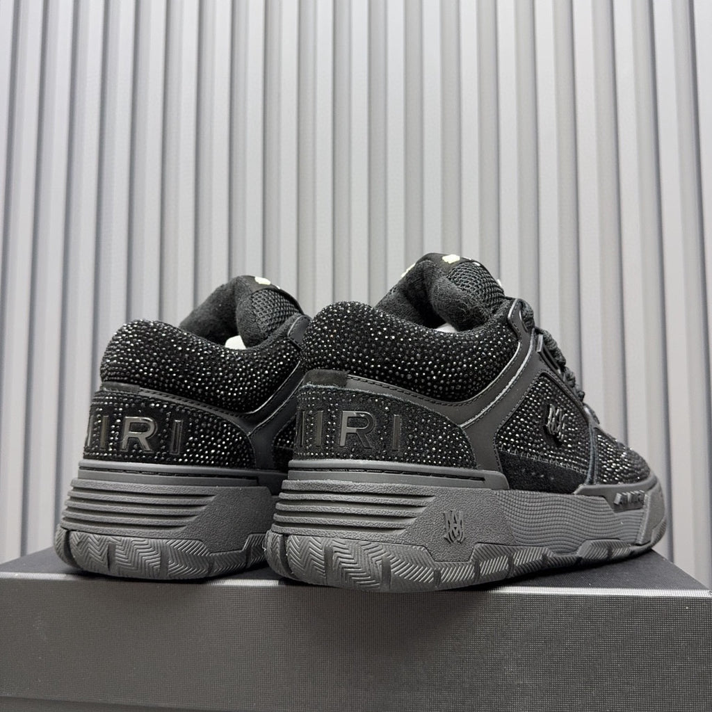 AMIRI All-Black Rhinestone-Detail Chunky Sneakers