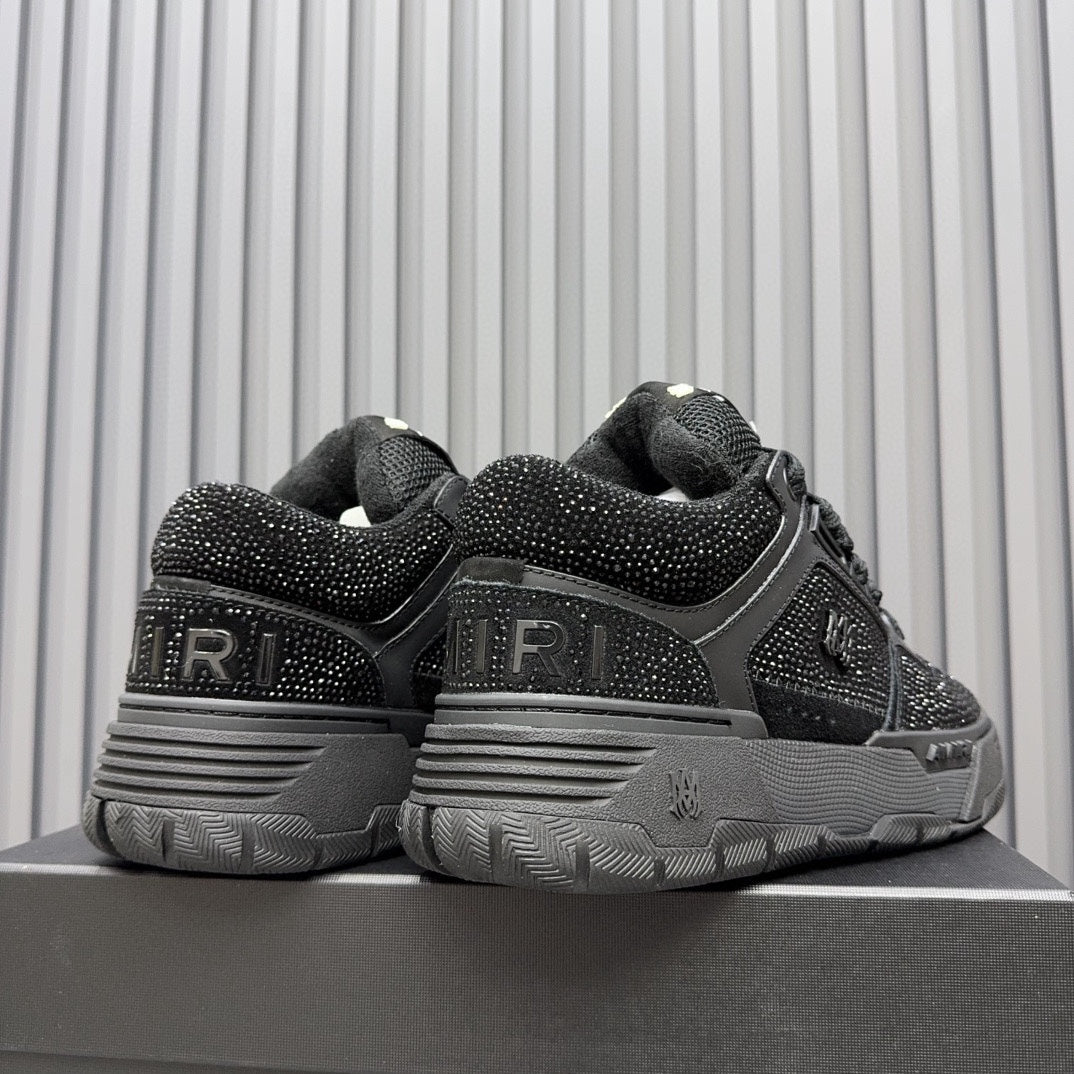 AMIRI All-Black Rhinestone-Detail Chunky Sneakers