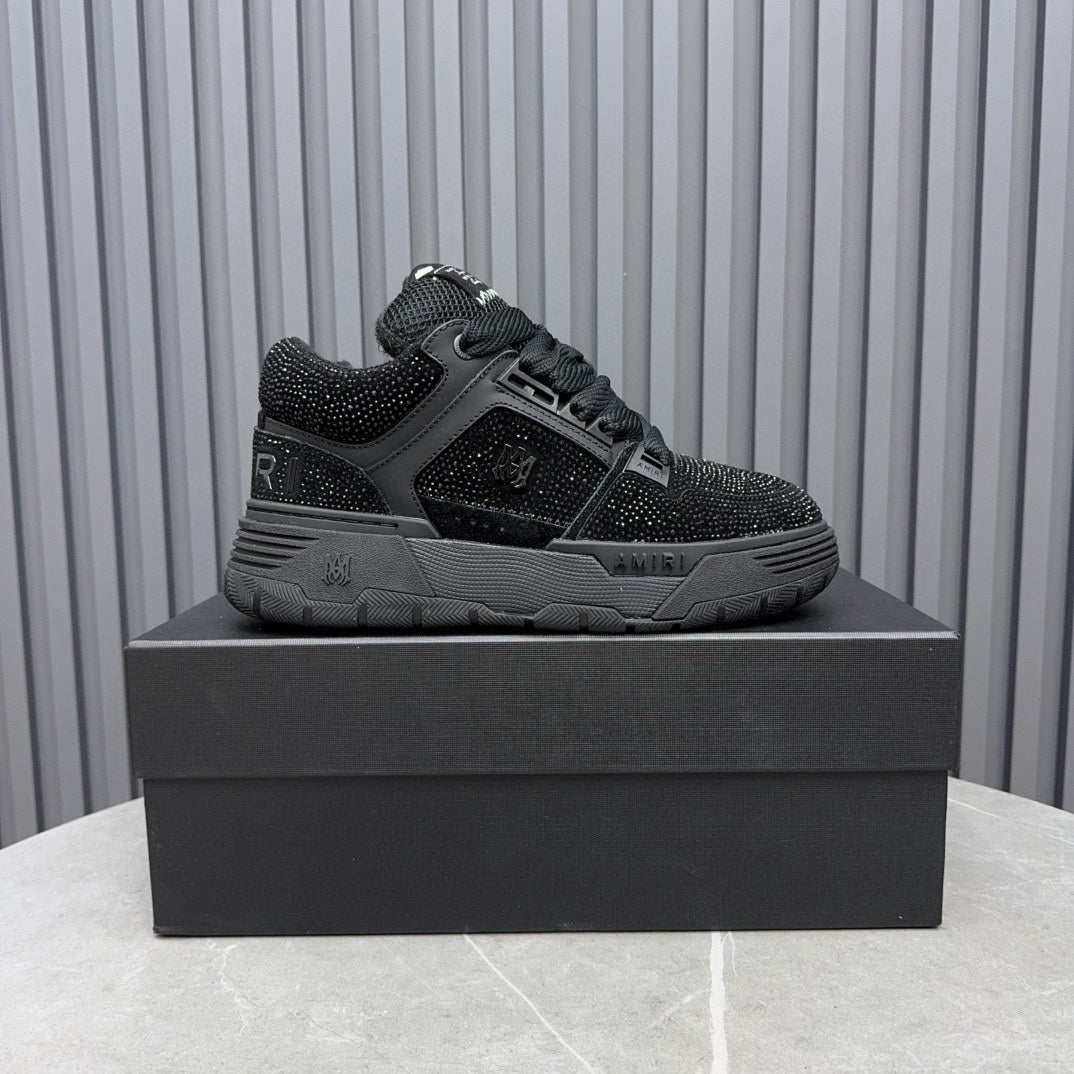AMIRI All-Black Rhinestone-Detail Chunky Sneakers