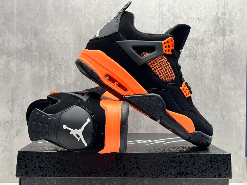 AJ4 Black & Orange Sneakers