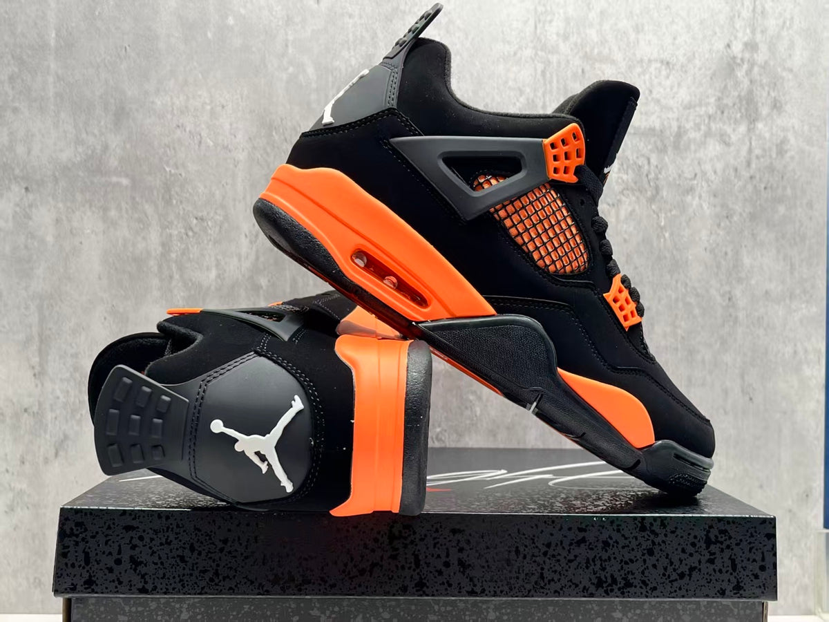 AJ4 Black & Orange Sneakers