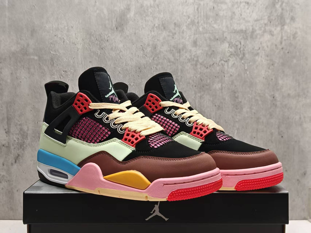 AJ4 Multicolor Color-Block Sneakers
