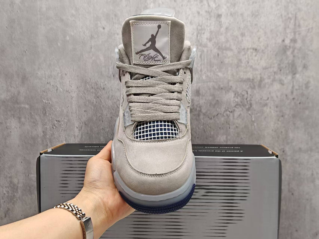 AJ4 Georgetown Grey & Navy Lace-Up Sneakers
