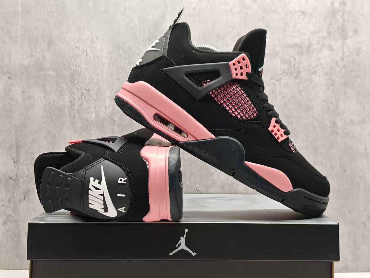 AJ4 Black & Pink Sneakers